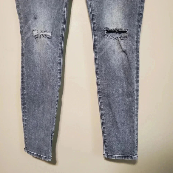 Cabi High Skinny Women's size 6 Distressed Gray Jeans Charcoal Denim Pants Slim - Picture 2 of 7